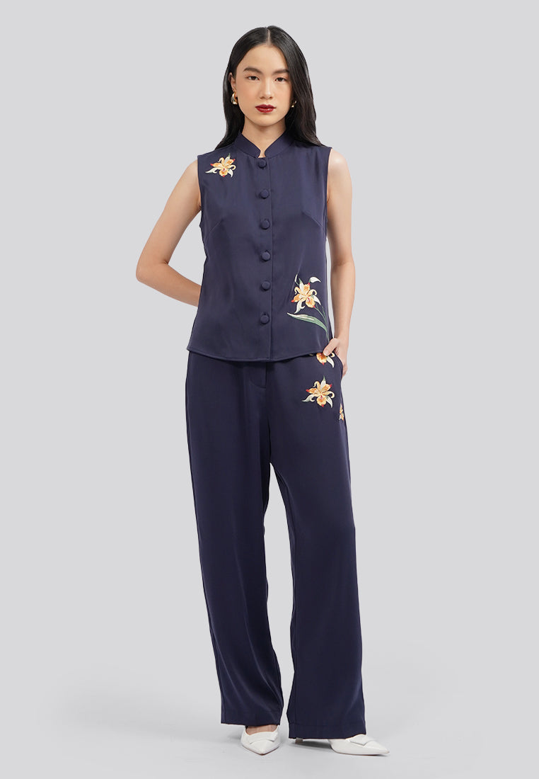 Sleeveless Embroidered Top
