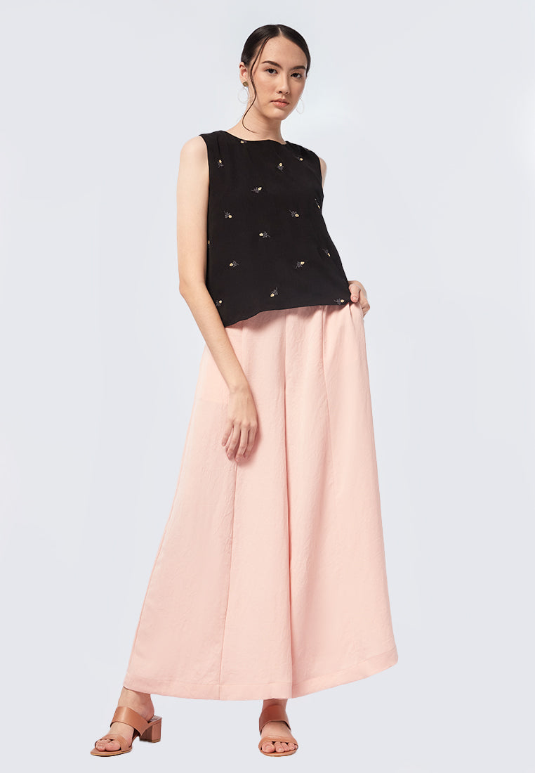 Embroidered Sleeveless Top