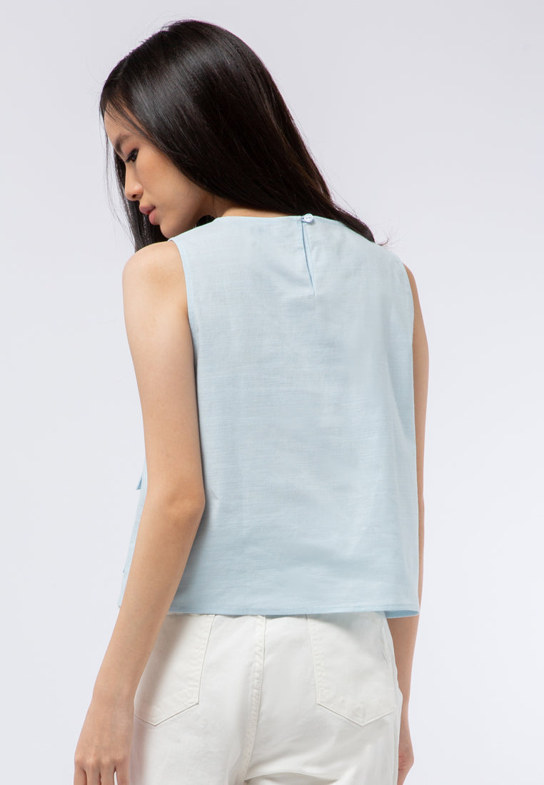 Sleeveless Top with Front Pocket