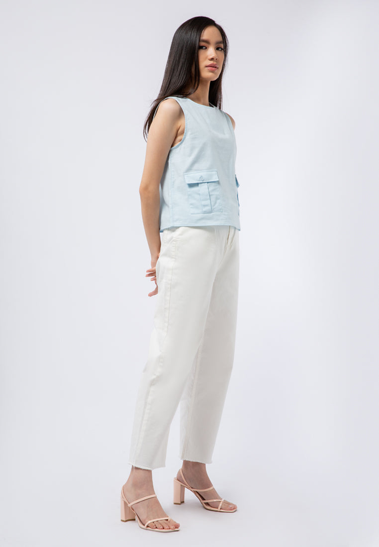 Sleeveless Top with Front Pocket