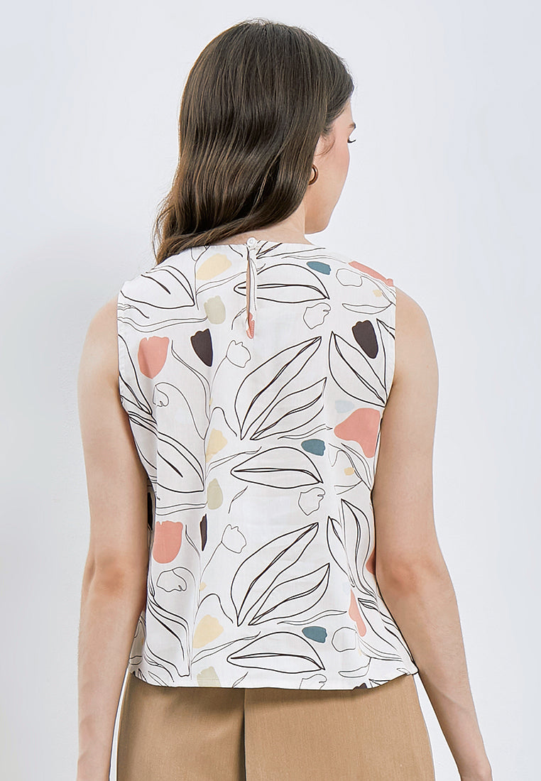 Printed Sleeveless Blouse