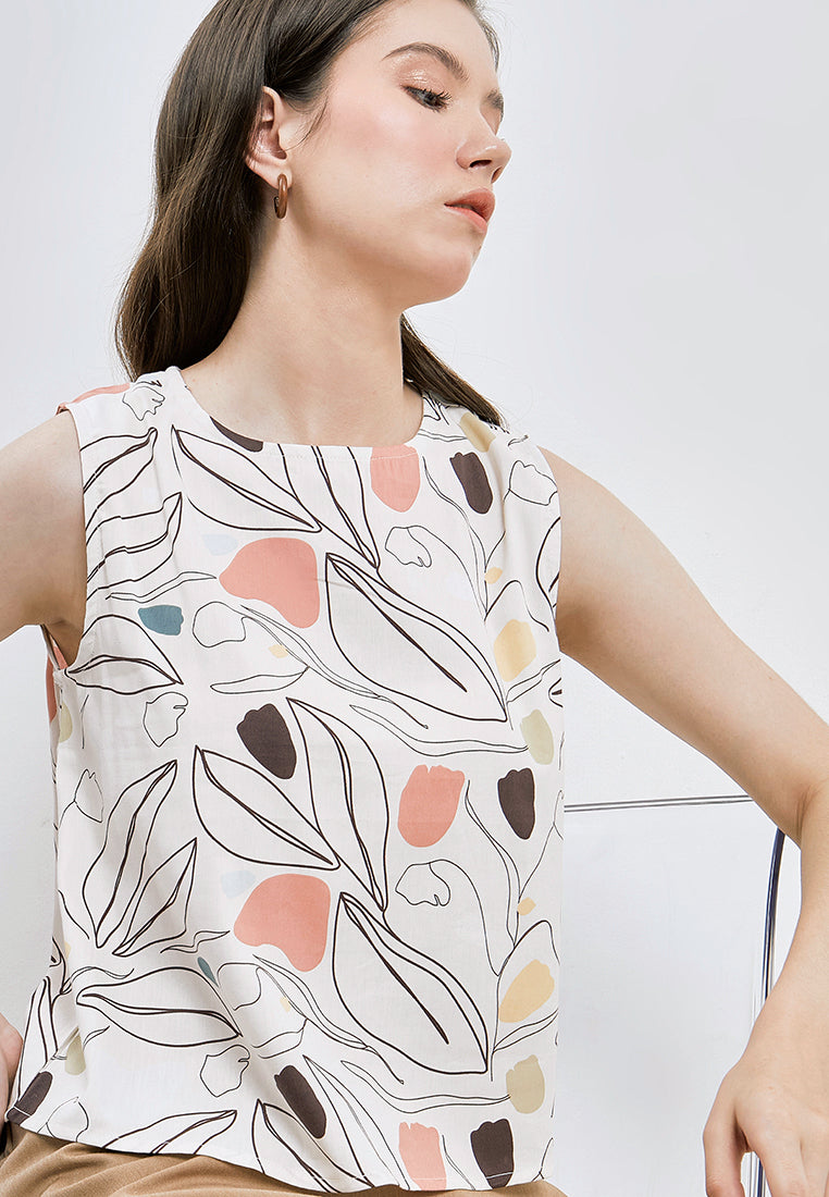 Printed Sleeveless Blouse