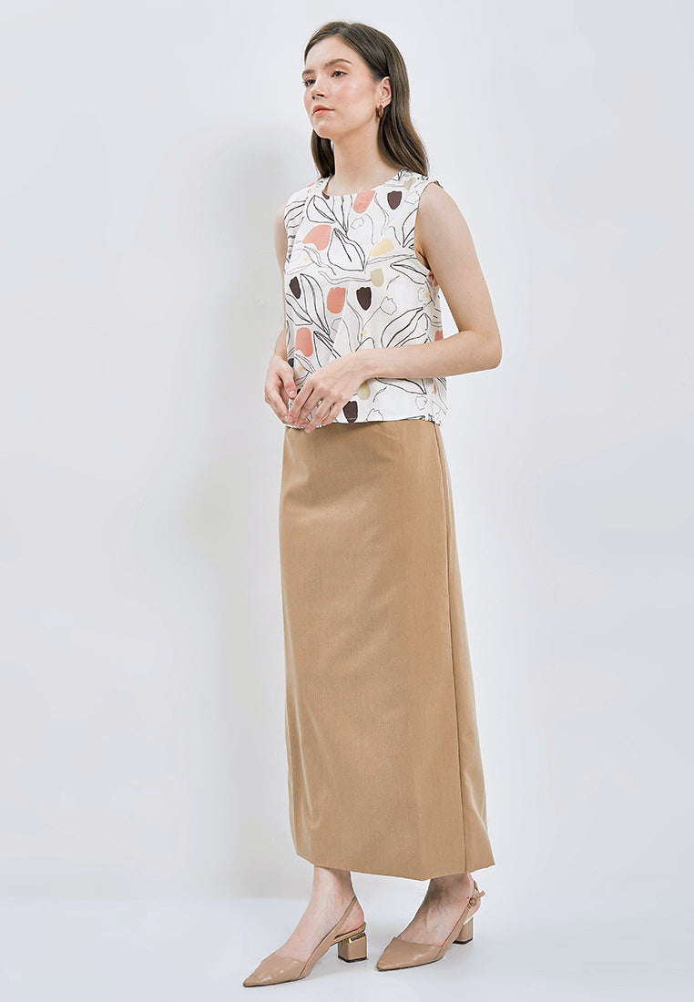 Printed Sleeveless Blouse