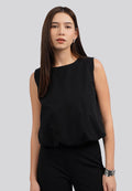 Round Neck Bubbled Sleeveless Top