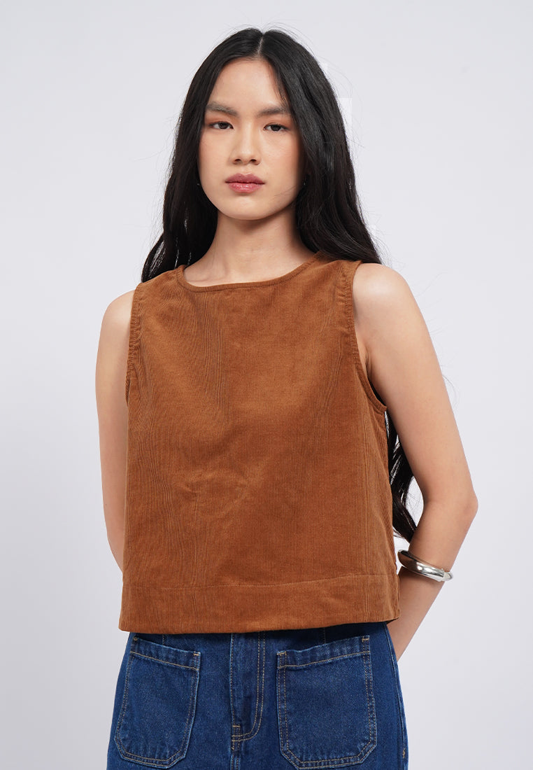 Sleeveless Corduroy Top