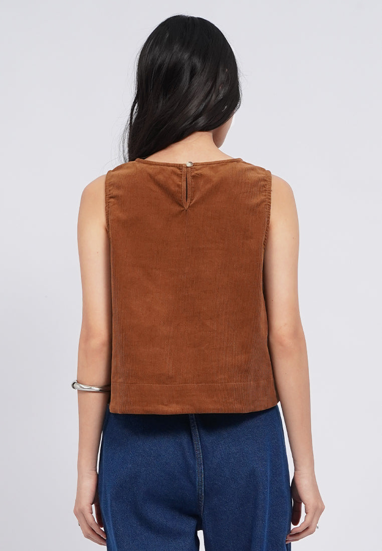 Sleeveless Corduroy Top