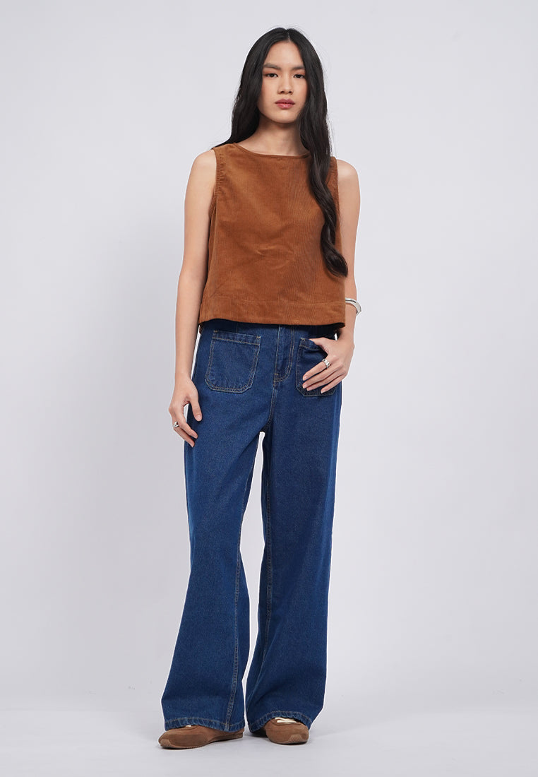 Sleeveless Corduroy Top