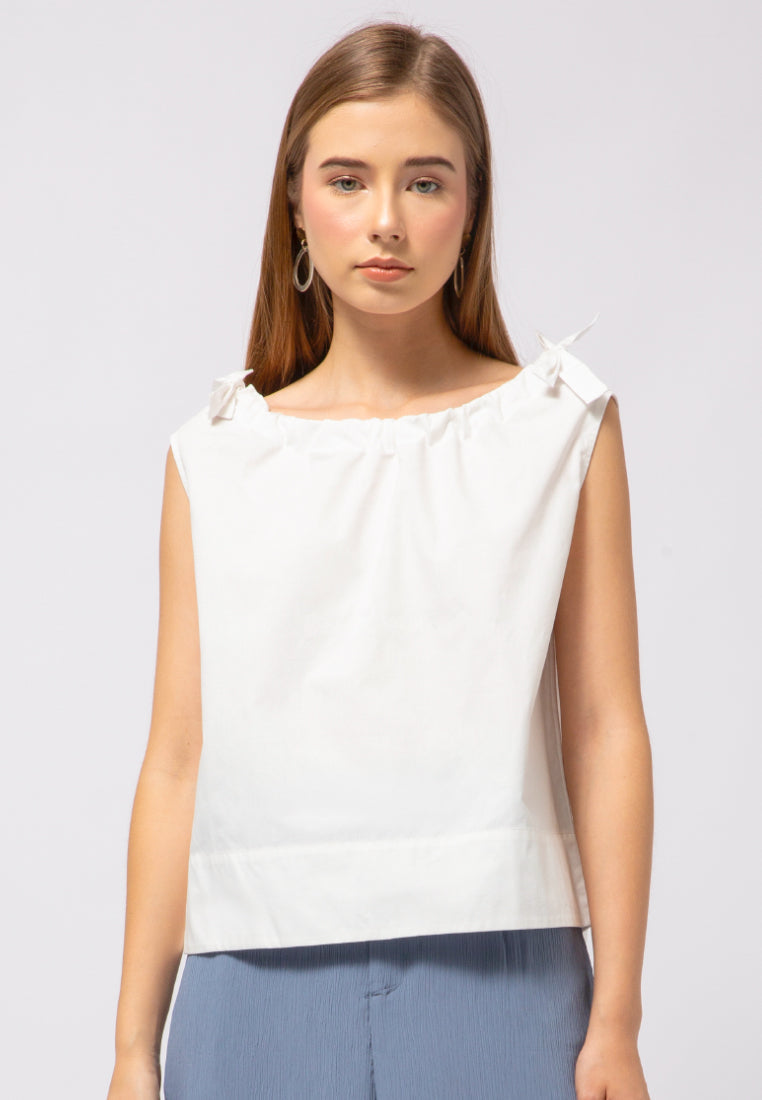 Sleeveless Top with Ribbon Details