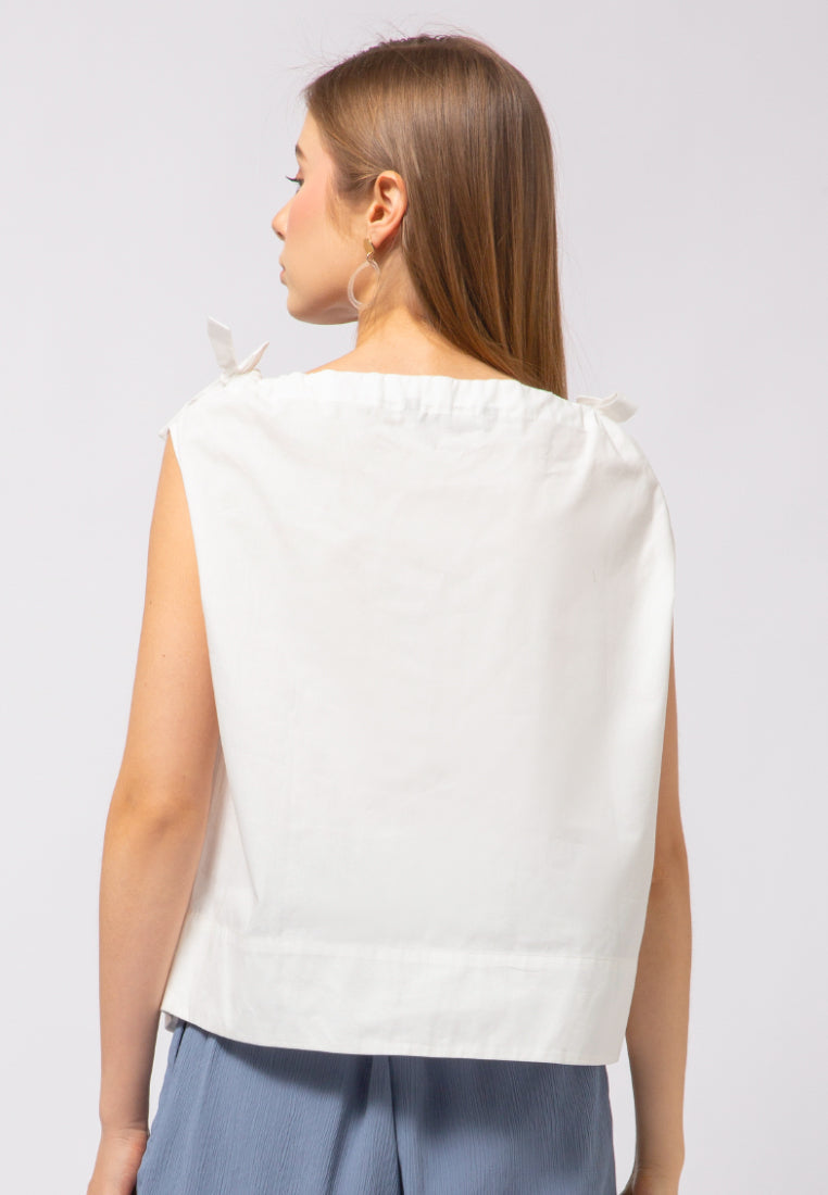 Sleeveless Top with Ribbon Details