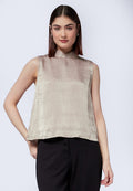 Mandarin Collar Sleeveless Blouse