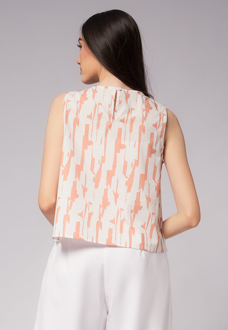 Sleeveless Printed Blouse