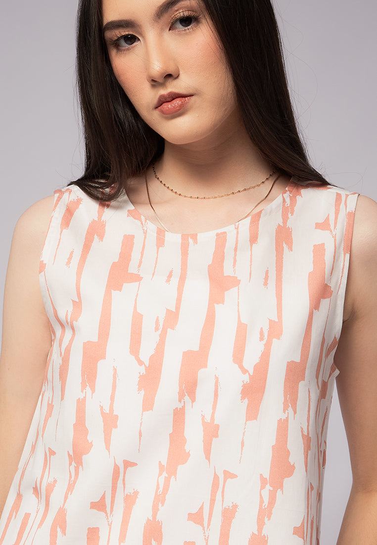 Sleeveless Printed Blouse