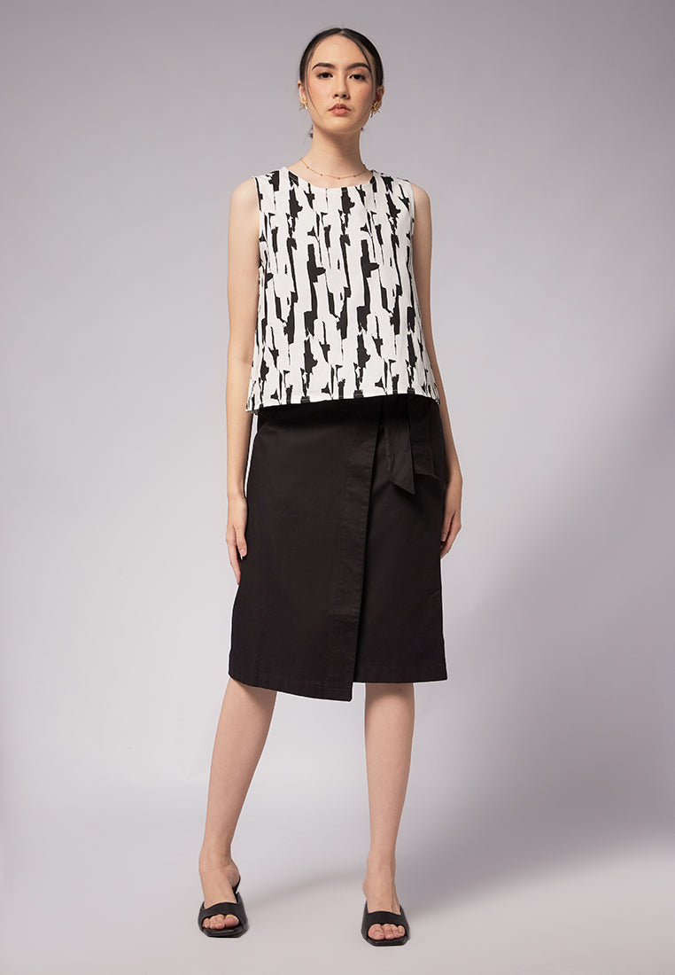 Sleeveless Printed Blouse