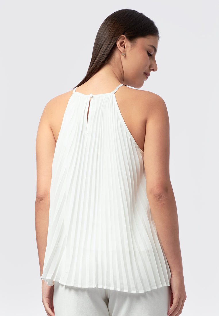Pleated Halter Neck Top