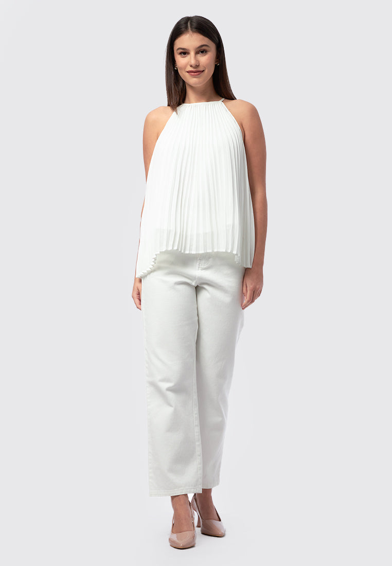 Pleated Halter Neck Top
