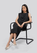 Asymmetrical Sleeveless Blouse Black