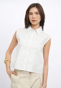 Sleeveless Blouse with Lace Details