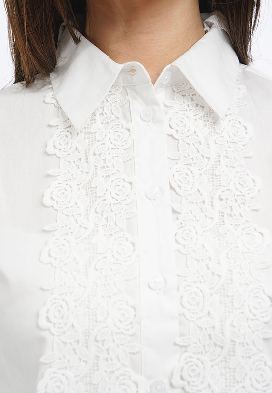 Sleeveless Blouse with Lace Details