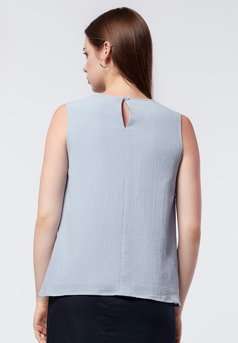 Round Neck Sleeveless Blouse