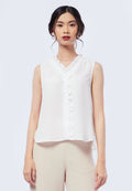 Sleeveless Blouse with Ruffles