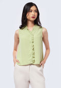 Sleeveless Blouse with Ruffles