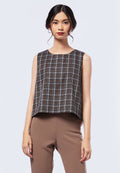 Sleeveless Tweed Top