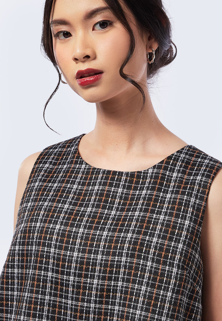 Sleeveless Tweed Top