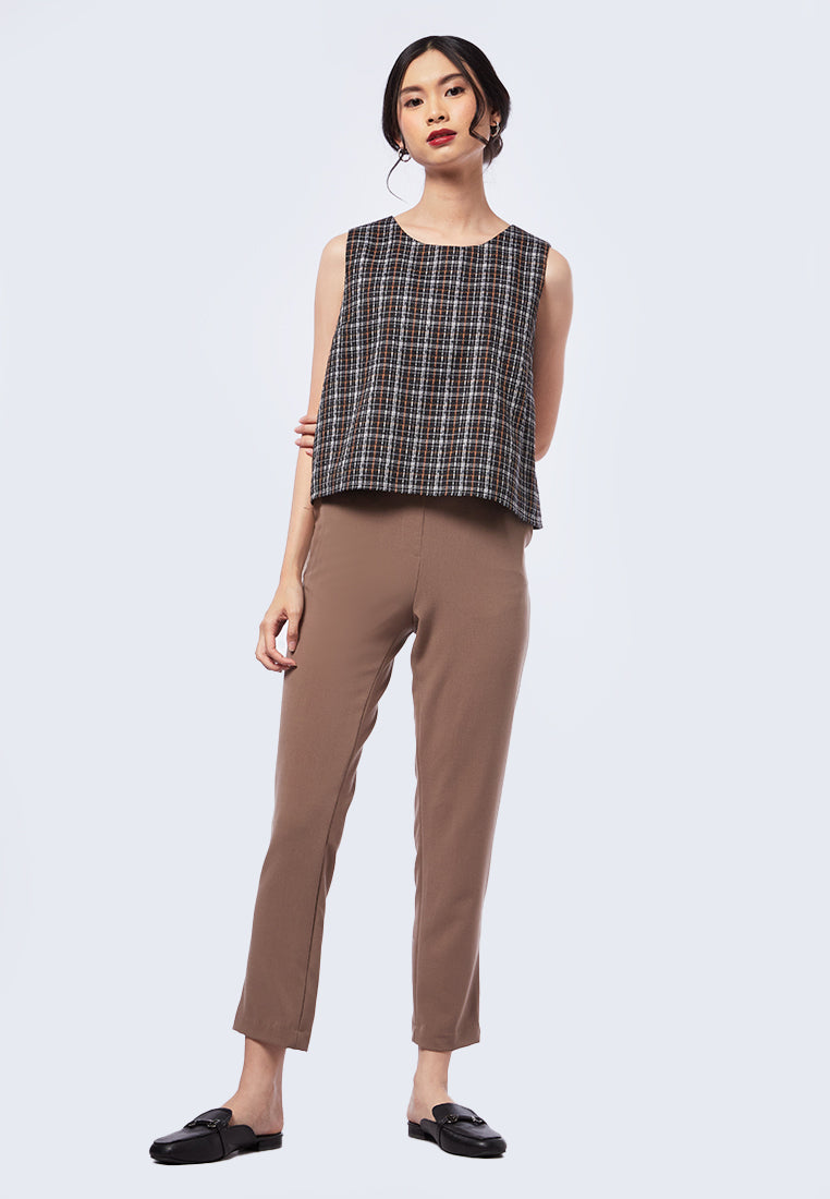 Sleeveless Tweed Top