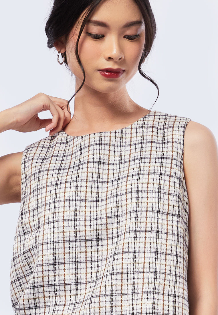 Sleeveless Tweed Top