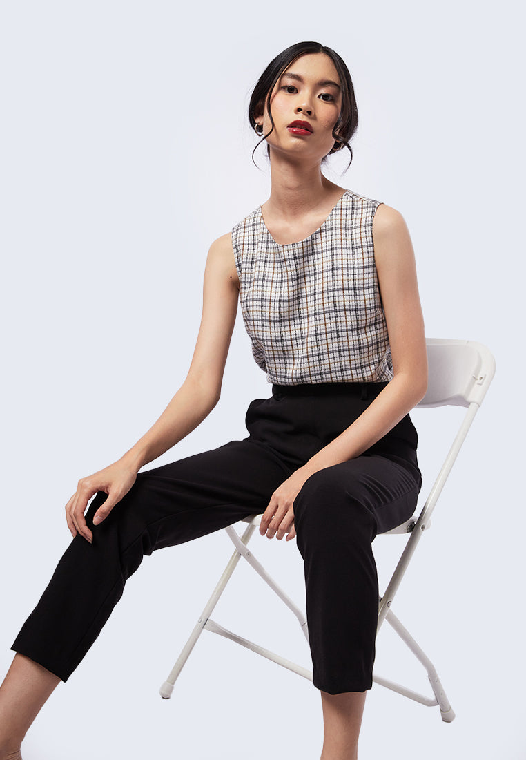 Sleeveless Tweed Top