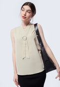 Tie Bow Sleeveless Blouse