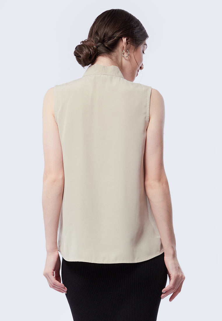 Tie Bow Sleeveless Blouse