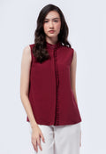 Sleeveless Blouse with Ruffle Details