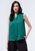 Sleeveless Bow Tie Blouse