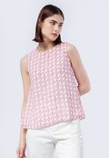 Round Neck Batik Sleeveless Top