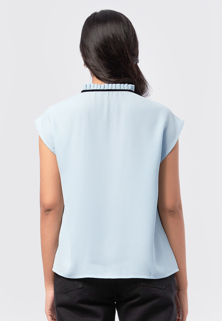 Sleeveless Top with Tie Details Lt. Blue