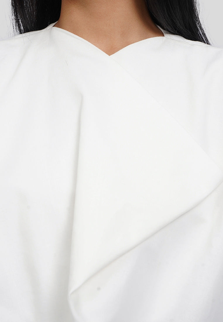 Draped Neck Sleeveless Blouse