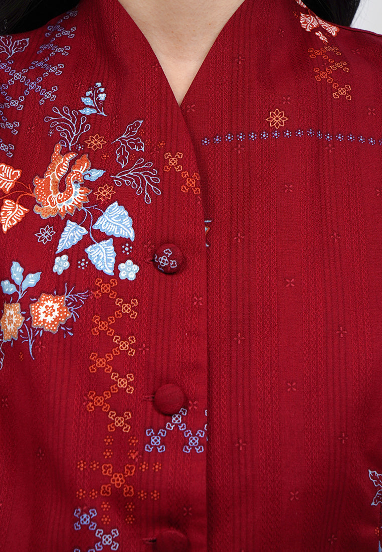 High Neck Sleeveless Batik Blouse
