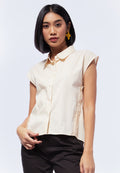 Sleeveless Blouse with High Low Hem