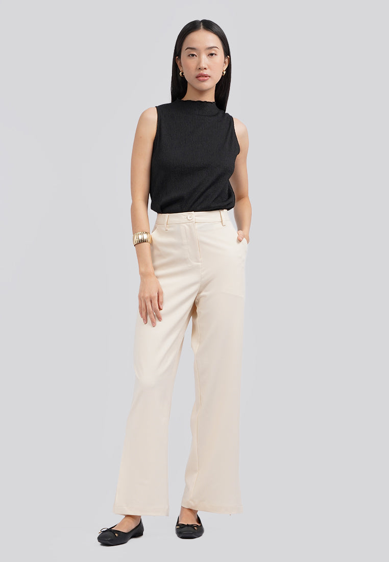 High Neck Sleeveless Top Black