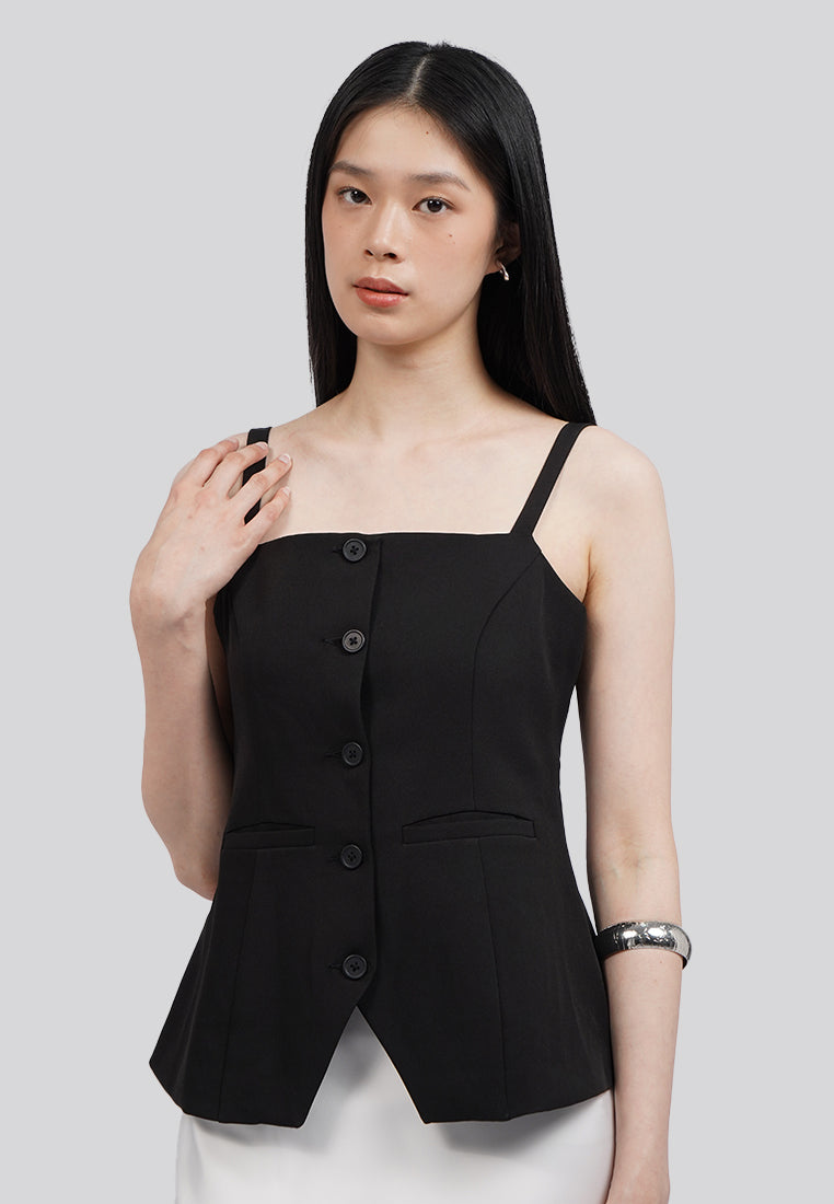 Tailored Tank with Front Button