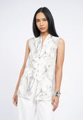 High Neck Printed Sleeveless Top
