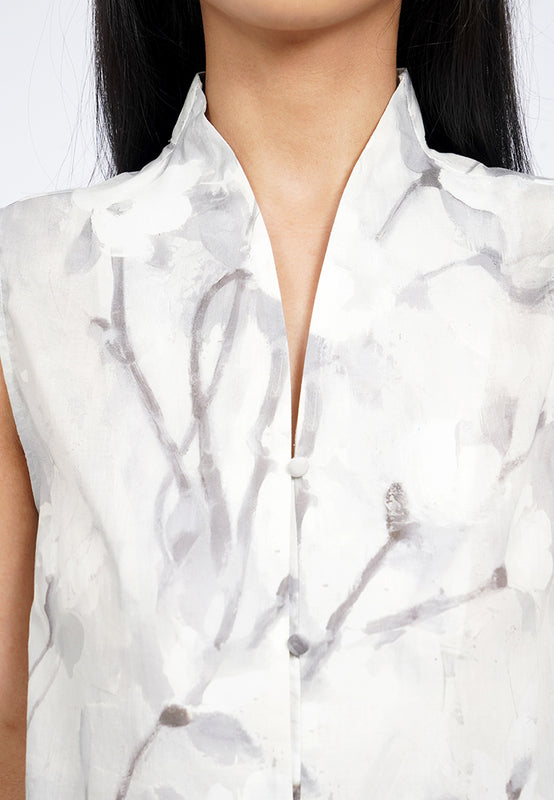 High Neck Printed Sleeveless Top