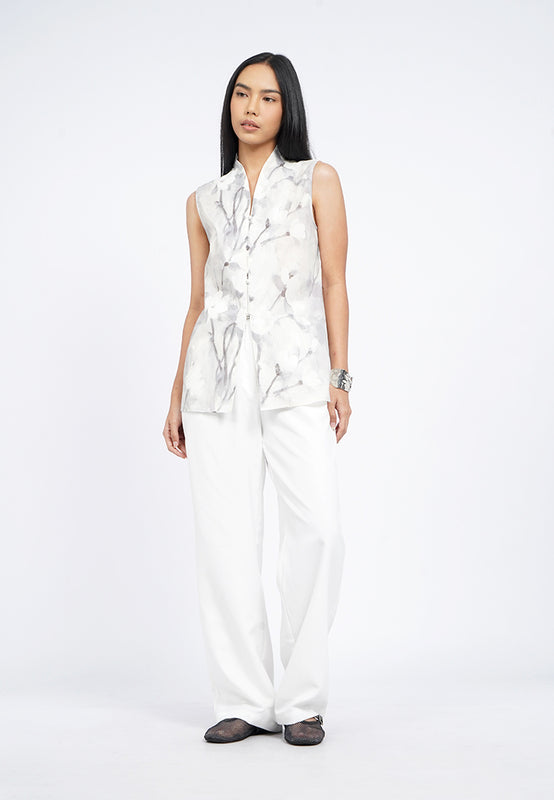 High Neck Printed Sleeveless Top