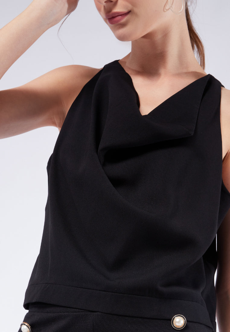 Cowl Neck Sleeveless Blouse