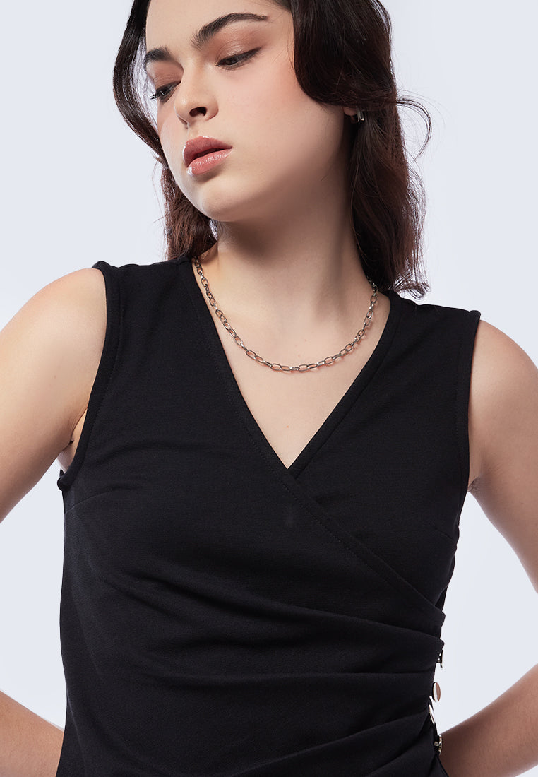 Sleeveless Top with Button Details