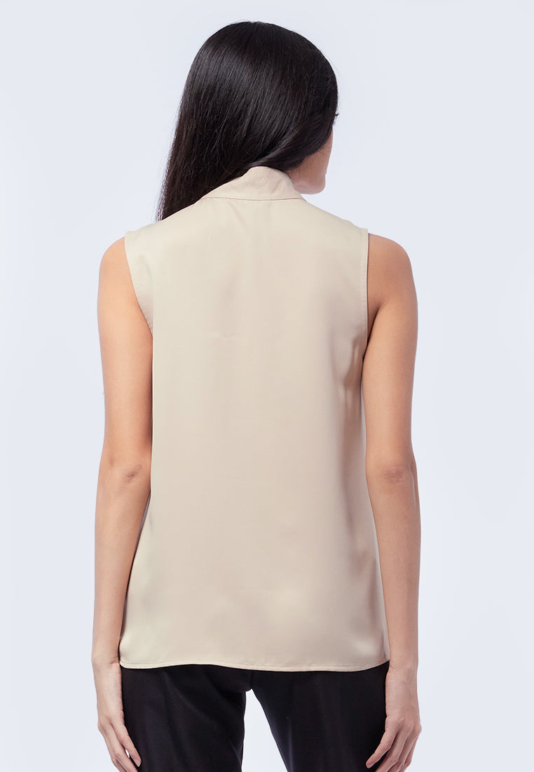 High Neck Sleeveless Blouse