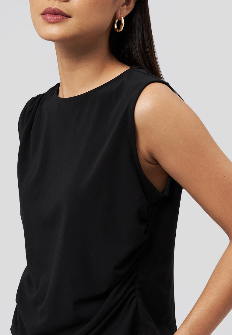 Sleeveless Top with Front Drape