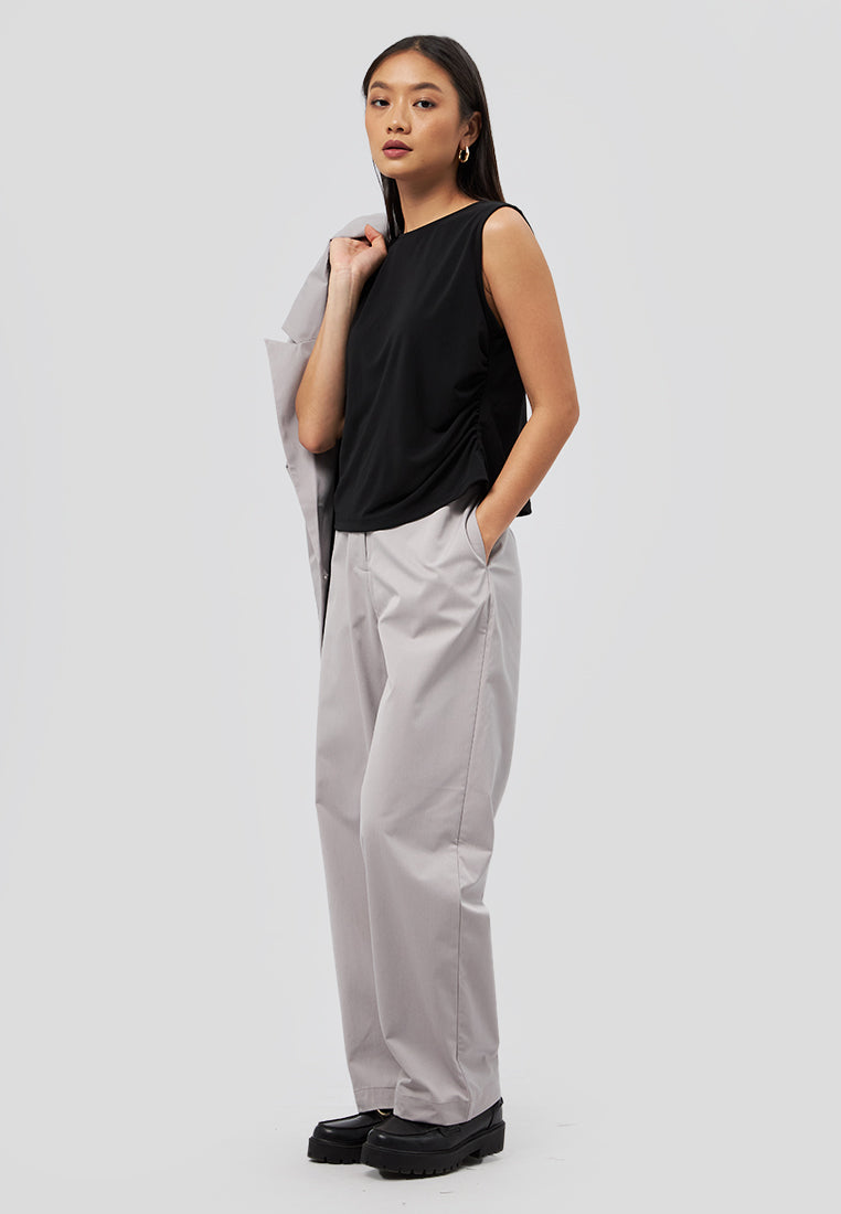Sleeveless Top with Front Drape