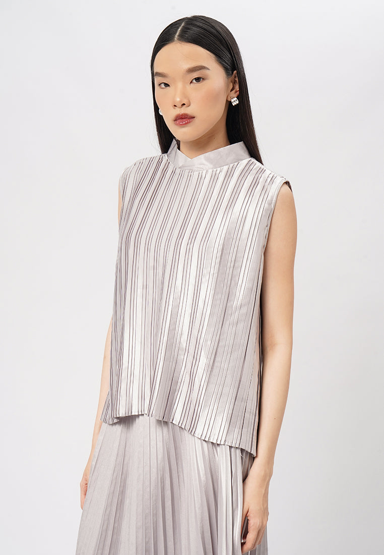Pleated Sleeveless Top